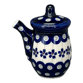 Polish Pottery Zaklady Soy Sauce Pitcher (Petite Floral Peacock) | Y1947-A166A Additional Image at PolishPotteryOutlet.com