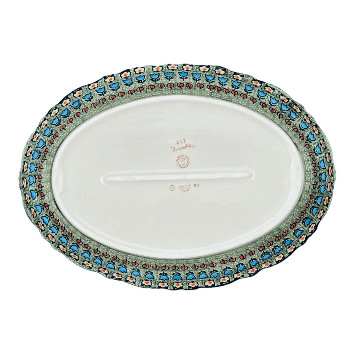 Platter, Oval, Scalloped, 16.75" x 12.25" Large in "Amsterdam" by Manufaktura | P165S-LK