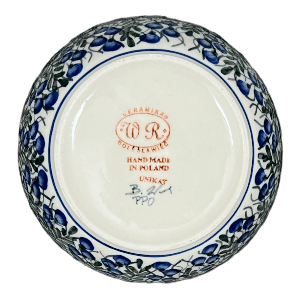 Bowl, Round, 7", WR (WR12C) in "Modern Blue Cascade" by W.R. Ceramika | WR12C-GP1