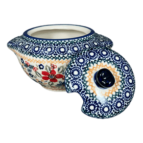 Polish Pottery 3" Sugar Bowl (Ruby Bouquet) | C003S-DPCS Additional Image at PolishPotteryOutlet.com