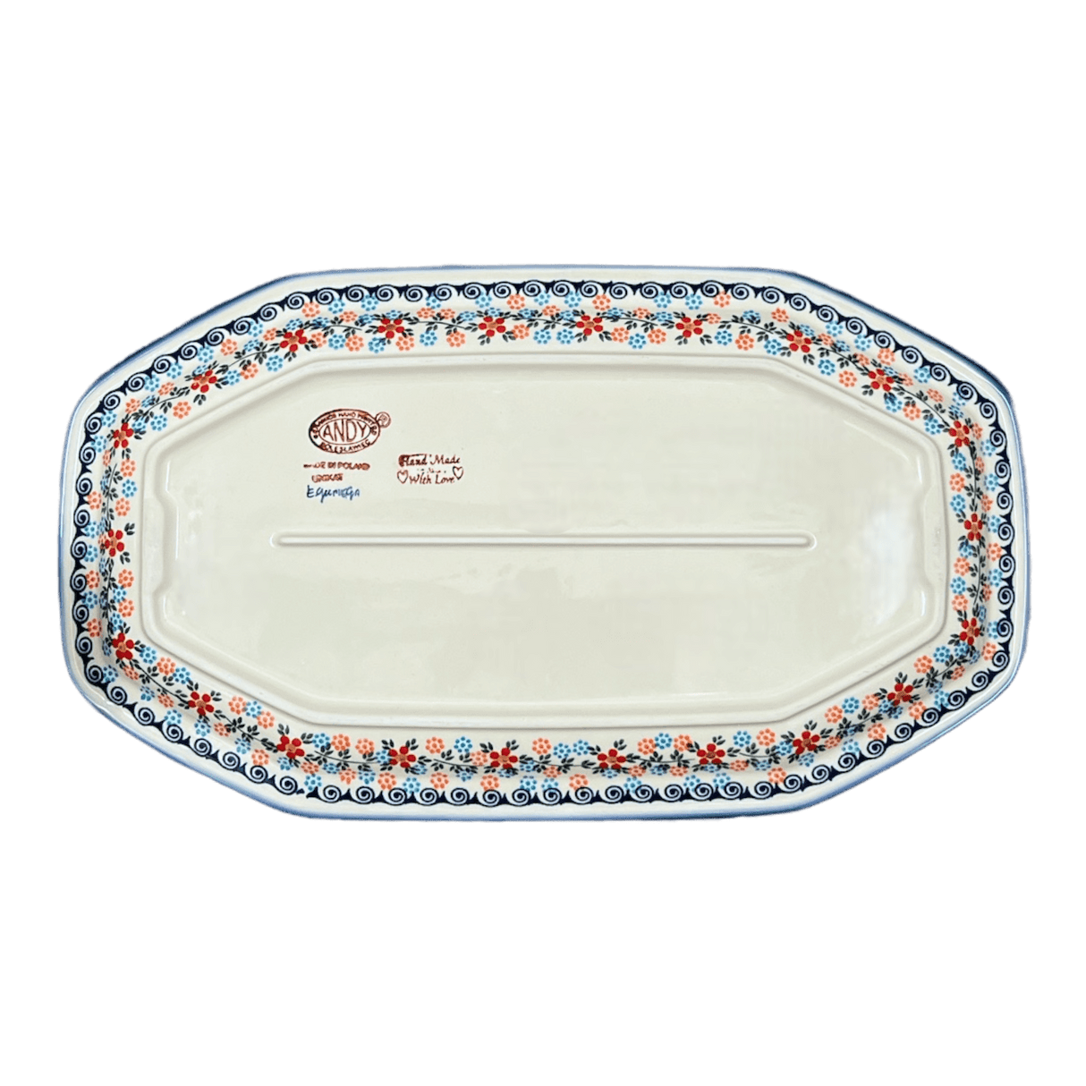 Tray, Platter, Angular, 10.5" x 18.5" in "Meadow in Bloom" by Andy | NDA333-A54
