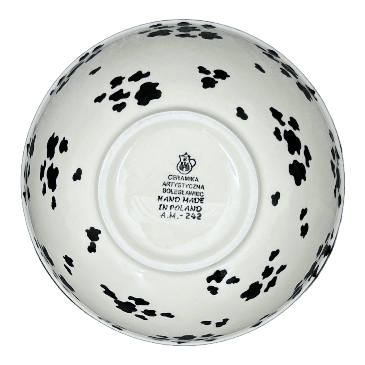 Bowl, Round, Kitchen, 7.75" in "Cowabunga - Blue Rim" by Ceramika Artystyczna | A057-2417X