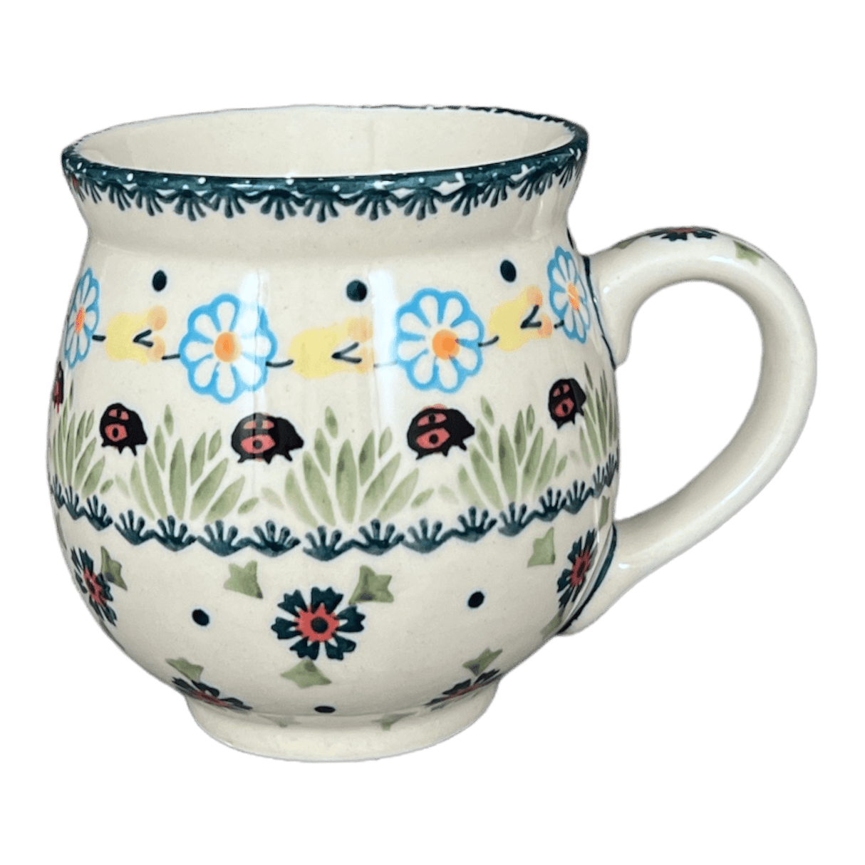 Mug, Belly Mug, 16 oz Large in "Lady Bugs" by Manufaktura | K068T-IF45