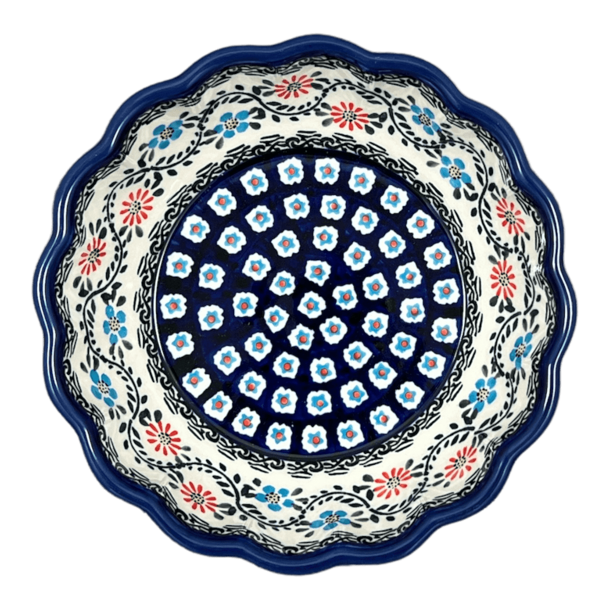 Bowl, Round, Scalloped, 7" in "Climbing Aster" by Zaklady | Y1892A-A1145A