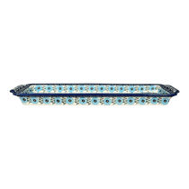 16" x 4.5" Rectangular Tray (Blue Daisy Spiral) | NDA203-38