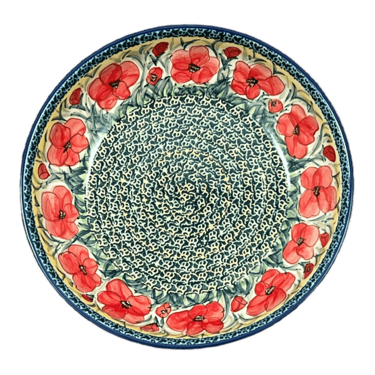 Bowl, Round, Shallow, Salad, 11.75" in "Poppies in Bloom" by Manufaktura | M173S-JZ34