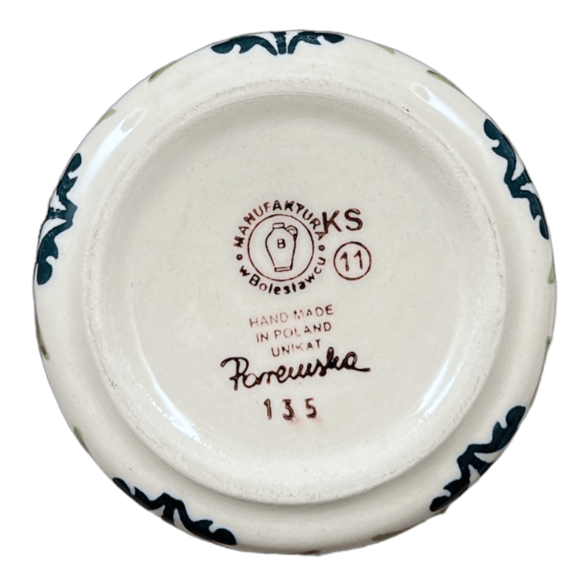 Butter Crock, 4.5" in "Floral Fans" by Manufaktura | M136S-P314