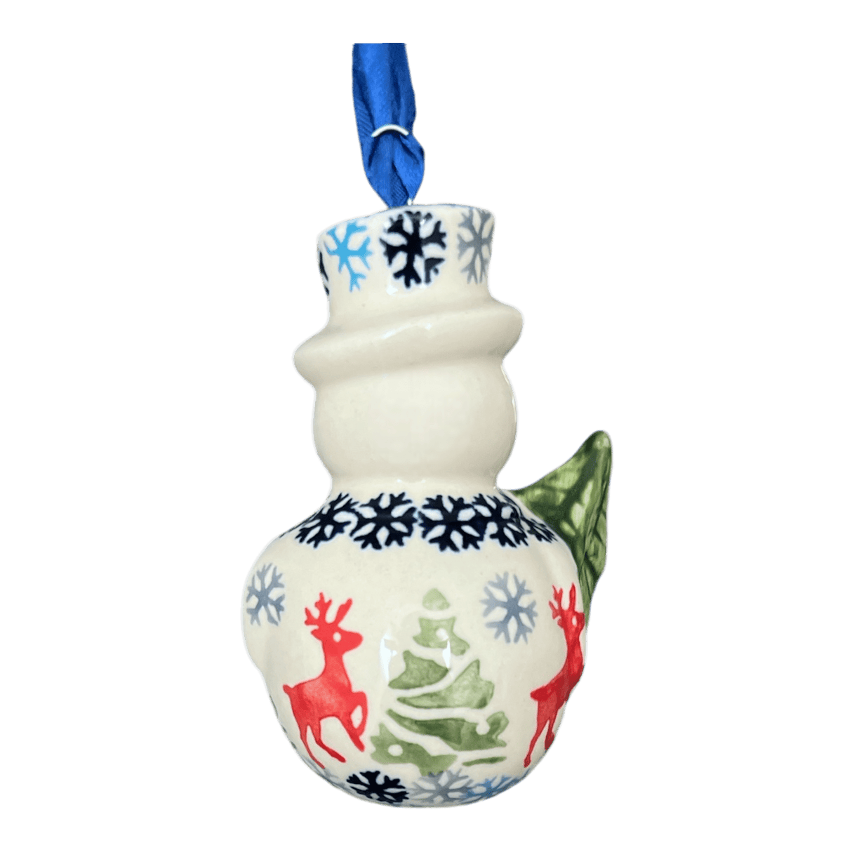 Ornament, Snowman with Tree, 2" in "Reindeer Games" by Manufaktura | K143T-BL07