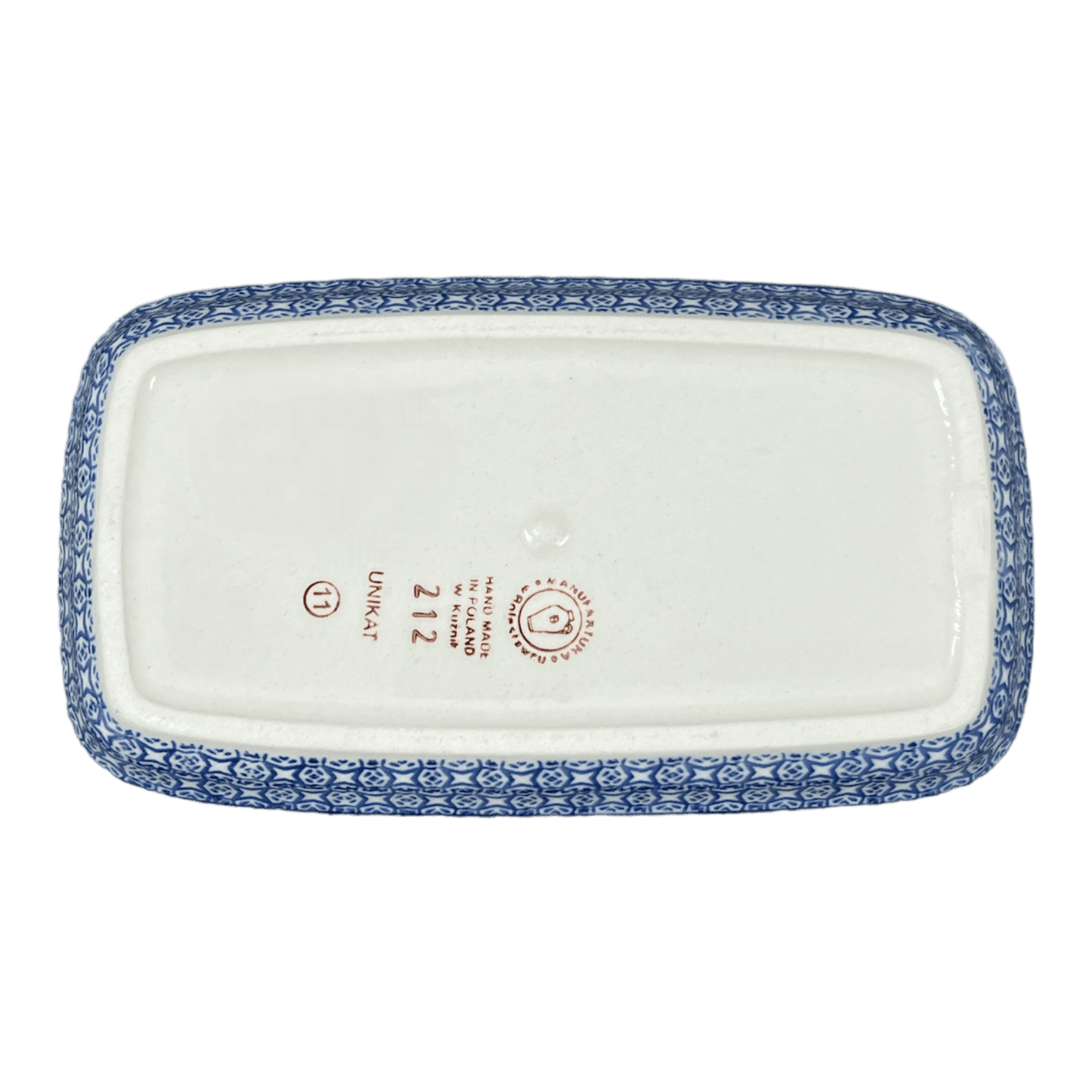 Butter Dish, American, 4" x 7.5" in "Snowflake Love" by Manufaktura | M074U-PS01