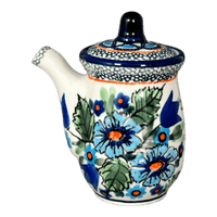 A picture of a Polish Pottery Zaklady Soy Sauce Pitcher (Julie's Garden) | Y1947-ART165 as shown at PolishPotteryOutlet.com/products/soy-sauce-pitcher-julies-garden-y1947-art165