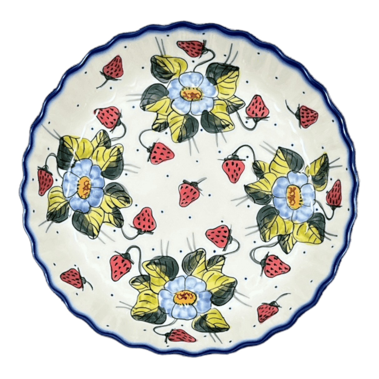 Pan, Tart, 9.8", WR (WR52D) in "Strawberries & Blossoms" by W.R. Ceramika | WR52D-WR2