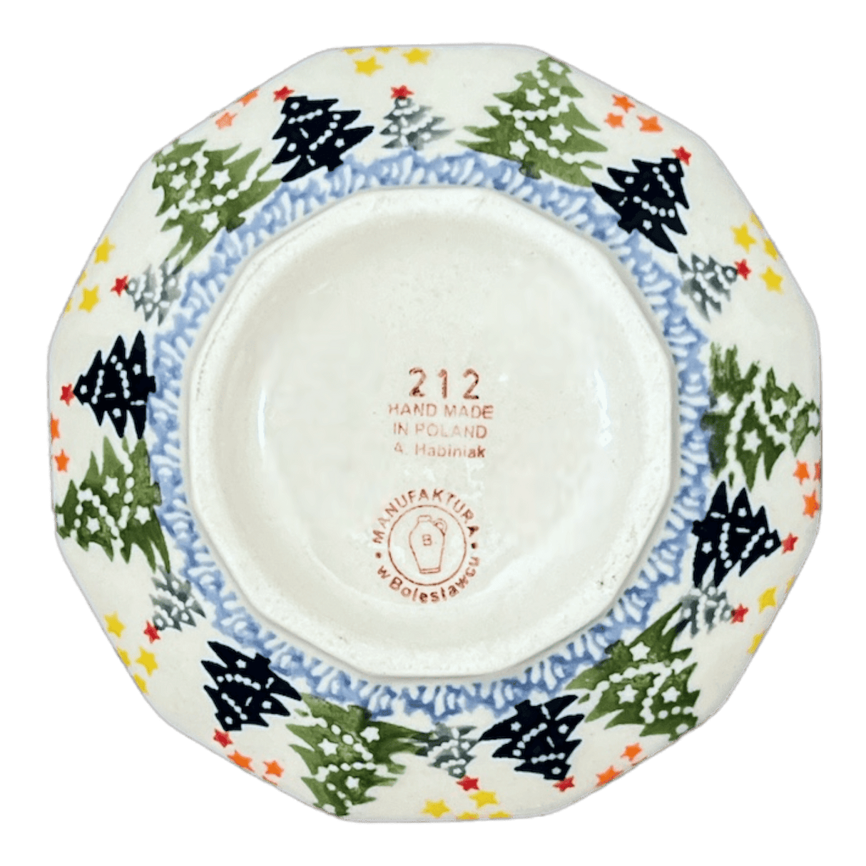 Bowl, Multiangular, 5" in "Festive Forest" by Manufaktura | M058U-INS6