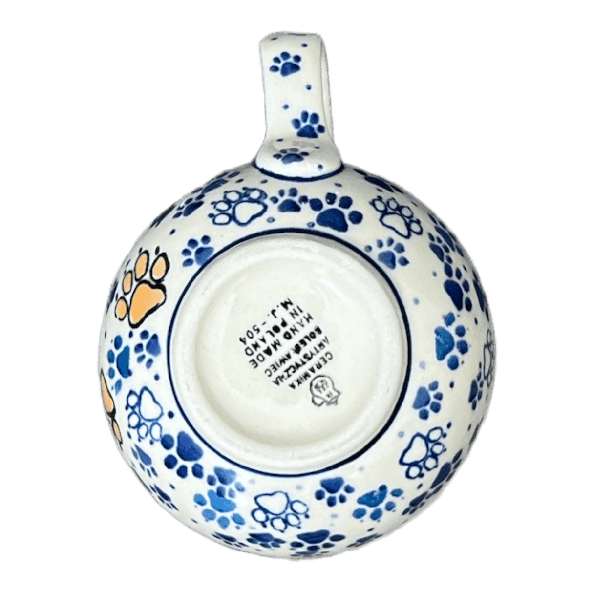 Mug, Belly Mug, 12 oz Medium in "Paw Prints" by Ceramika Artystyczna | A070-1770X