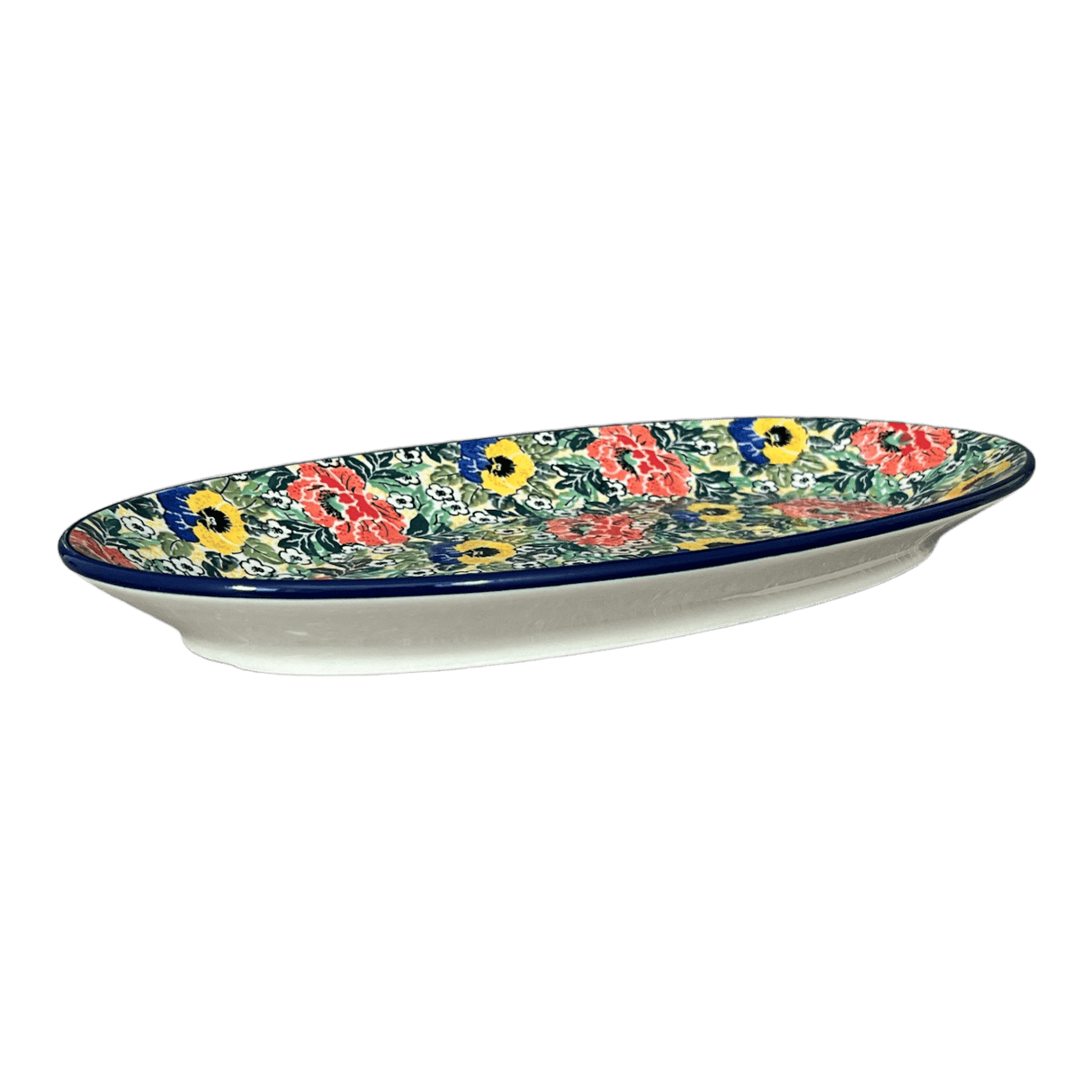 Platter, Oval, 14.75" x 8.5" in "Tropical Love" by Ceramika Artystyczna | A205-U4705