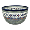 Polish Pottery Zaklady Extra- Deep 10.5" Bowl (Emerald Mosaic) | Y986A-DU60 at PolishPotteryOutlet.com
