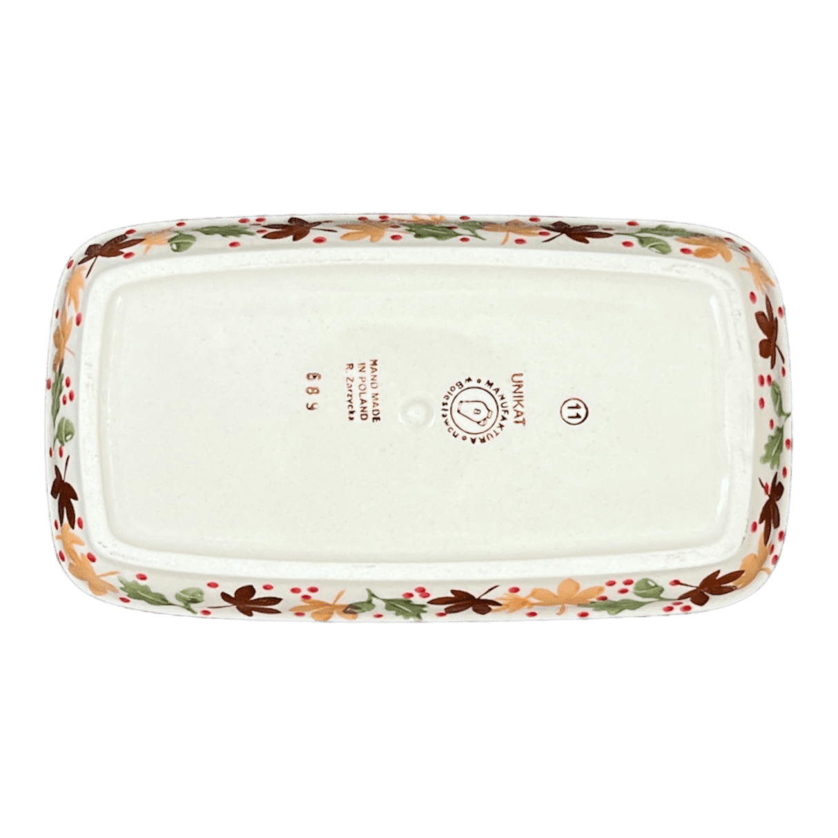 Butter Dish, American, 4" x 7.5" in "Hedgehog Harvest" by Manufaktura | M074U-AS71