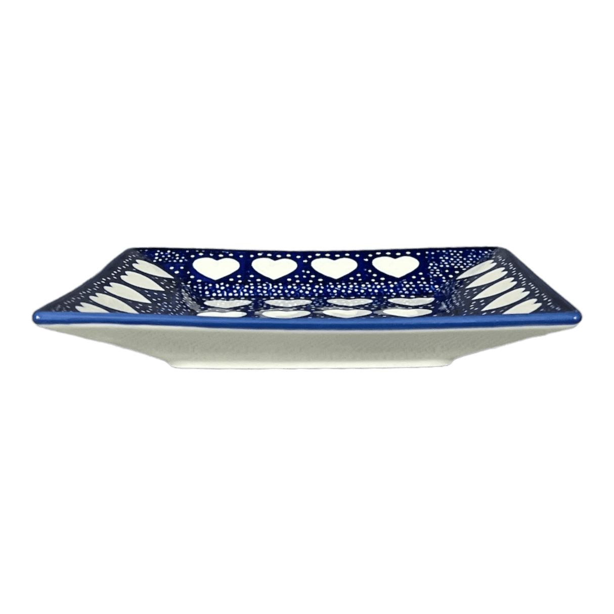 Plate, Square, Dessert, 7" in "Sea of Hearts" by Manufaktura | T158T-SEA