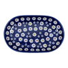 Polish Pottery 7"x11" Oval Roaster (Midnight Daisies) | P099S-S002 at PolishPotteryOutlet.com