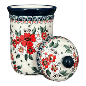 Polish Pottery Zaklady 1 Liter Container (Cosmic Cosmos) | Y1243-ART326 Additional Image at PolishPotteryOutlet.com