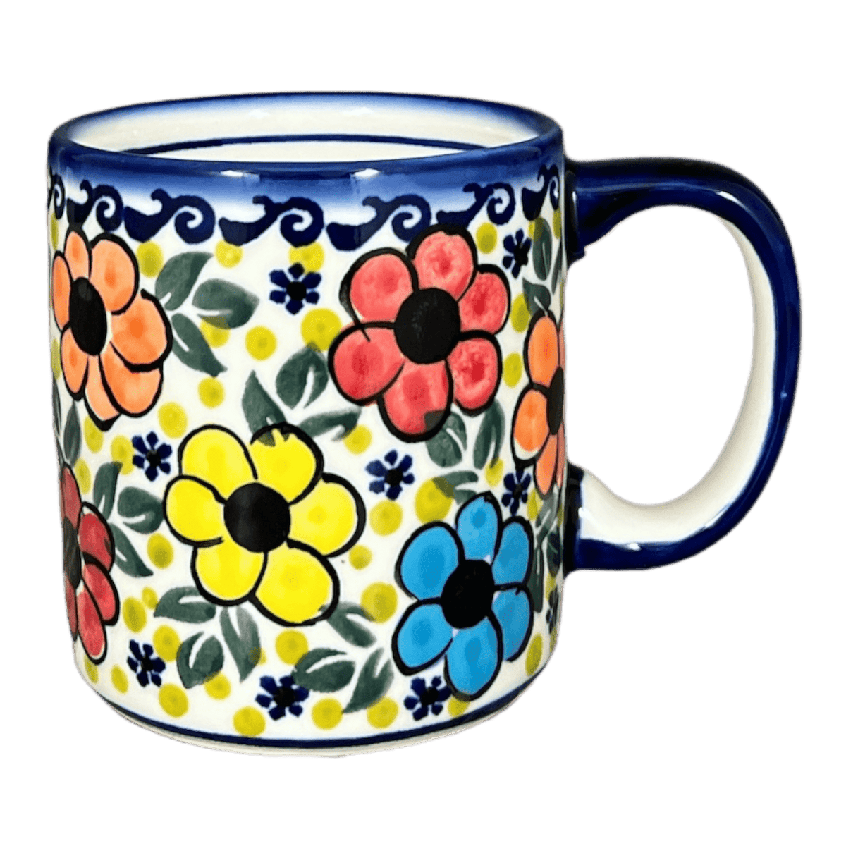 Mug, Straight Mug, 12 oz, WR (WR14E) in "Bold Rainbow" by W.R. Ceramika | WR14E-WR55