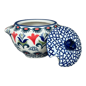 Polish Pottery 3" Sugar Bowl (Scandinavian Scarlet) | C003U-P295 Additional Image at PolishPotteryOutlet.com