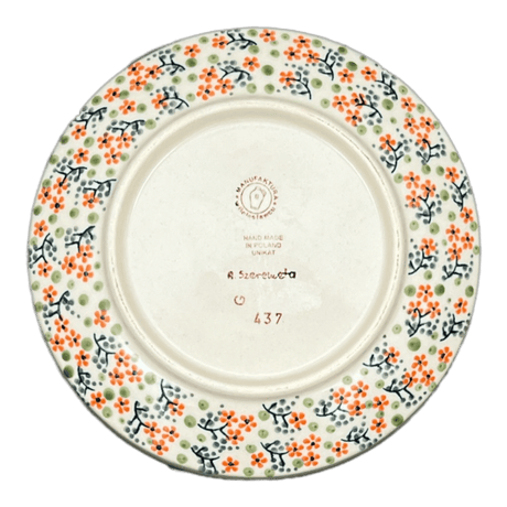 Plate, Round, Dessert, 7.25" in "Peach Blossoms - Solid Rim" by Manufaktura | T131S-AS46A
