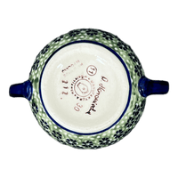 A picture of a Polish Pottery 3.5" Traditional Sugar Bowl (Perennial Garden) | C015S-LM as shown at PolishPotteryOutlet.com/products/the-traditional-sugar-bowl-perennial-garden