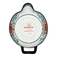 A picture of a Polish Pottery Zaklady 1.25 Quart Mixing Bowl (Floral Crescent) | Y1252-ART237 as shown at PolishPotteryOutlet.com/products/1-25-quart-mixing-bowl-floral-crescent-y1252-art237