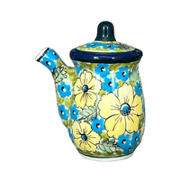 A picture of a Polish Pottery Zaklady Soy Sauce Pitcher (Sunny Meadow) | Y1947-ART332 as shown at PolishPotteryOutlet.com/products/soy-sauce-pitcher-sunny-meadow-y1947-art332