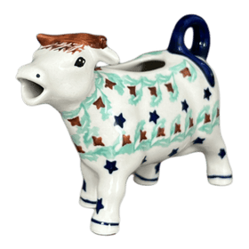 Polish Pottery Cow Creamer (Starry Wreath) | D081T-PZG Additional Image at PolishPotteryOutlet.com