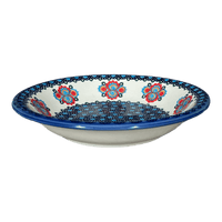 A picture of a Polish Pottery 9" Pasta Bowl (Polish Bouquet) | NDA112-82 as shown at PolishPotteryOutlet.com/products/9-pasta-bowl-polish-bouquet-nda112-82