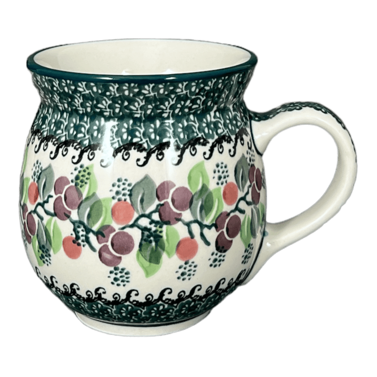 Mug, Belly Mug, 16 oz Large in "Sugar Plums" by Ceramika Artystyczna | A073-2838Q