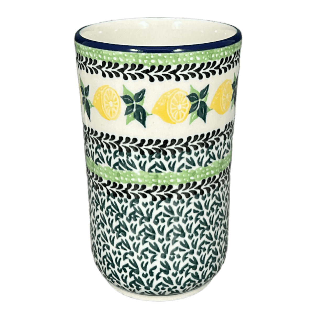 Tumbler, 12 oz in "Lemons and Leaves" by Ceramika Artystyczna | A076-2749X