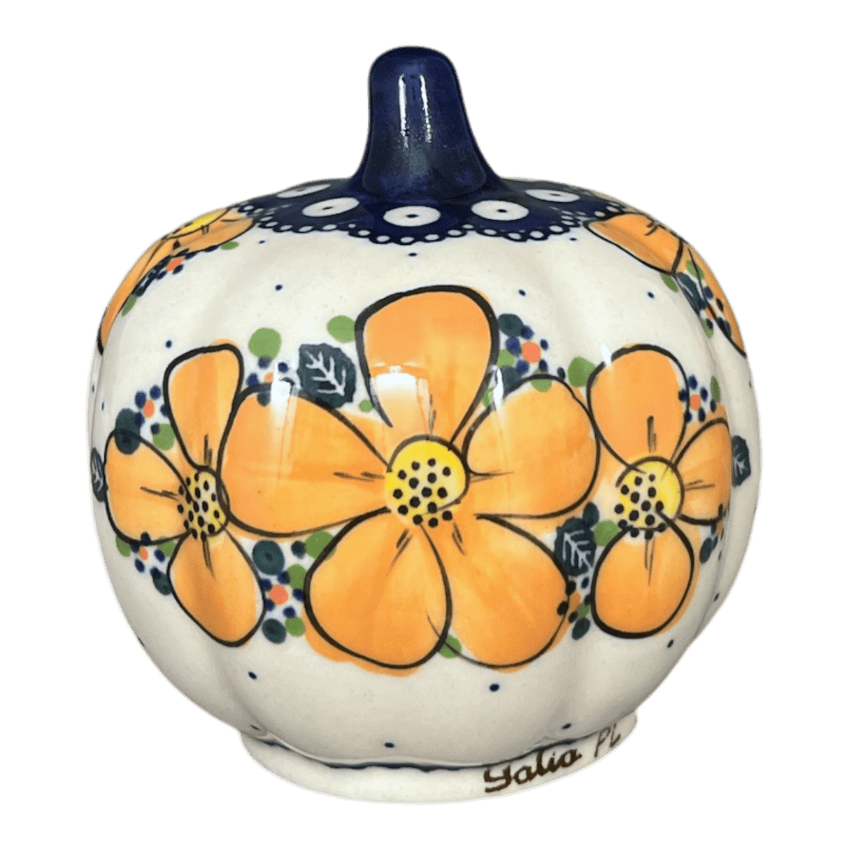Decorative Pumpkin, 4" in "Orange Daisy Dot" by Galia | GAD44-UPK1