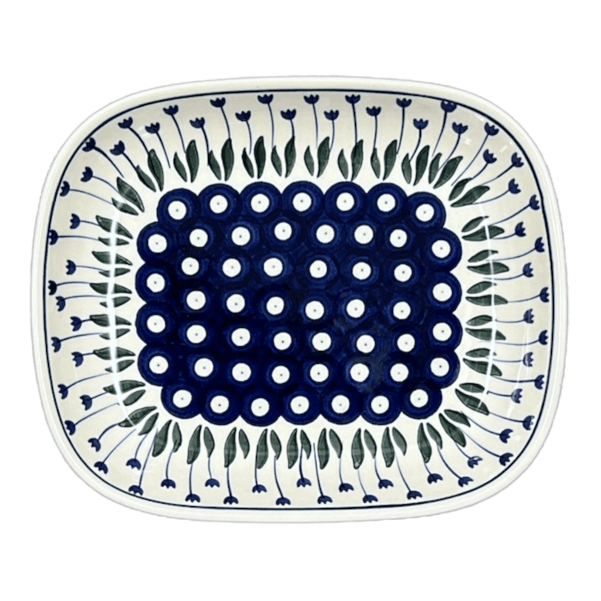 Baker, Rectangular, 7.5" x 9" in "Tulip Dot" by Ceramika Artystyczna | A159-377Z