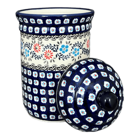 Polish Pottery Zaklady 1 Liter Container (Climbing Aster) | Y1243-A1145A Additional Image at PolishPotteryOutlet.com