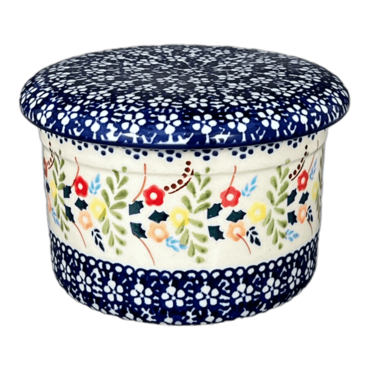 Butter Crock, 4.5" in "Floral Garland" by Manufaktura | M136U-AD01