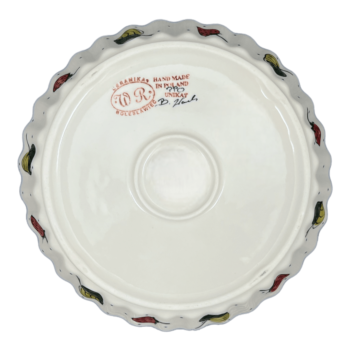 Pan, Tart, 9.8", WR (WR52D) in "Strawberries & Blossoms" by W.R. Ceramika | WR52D-WR2