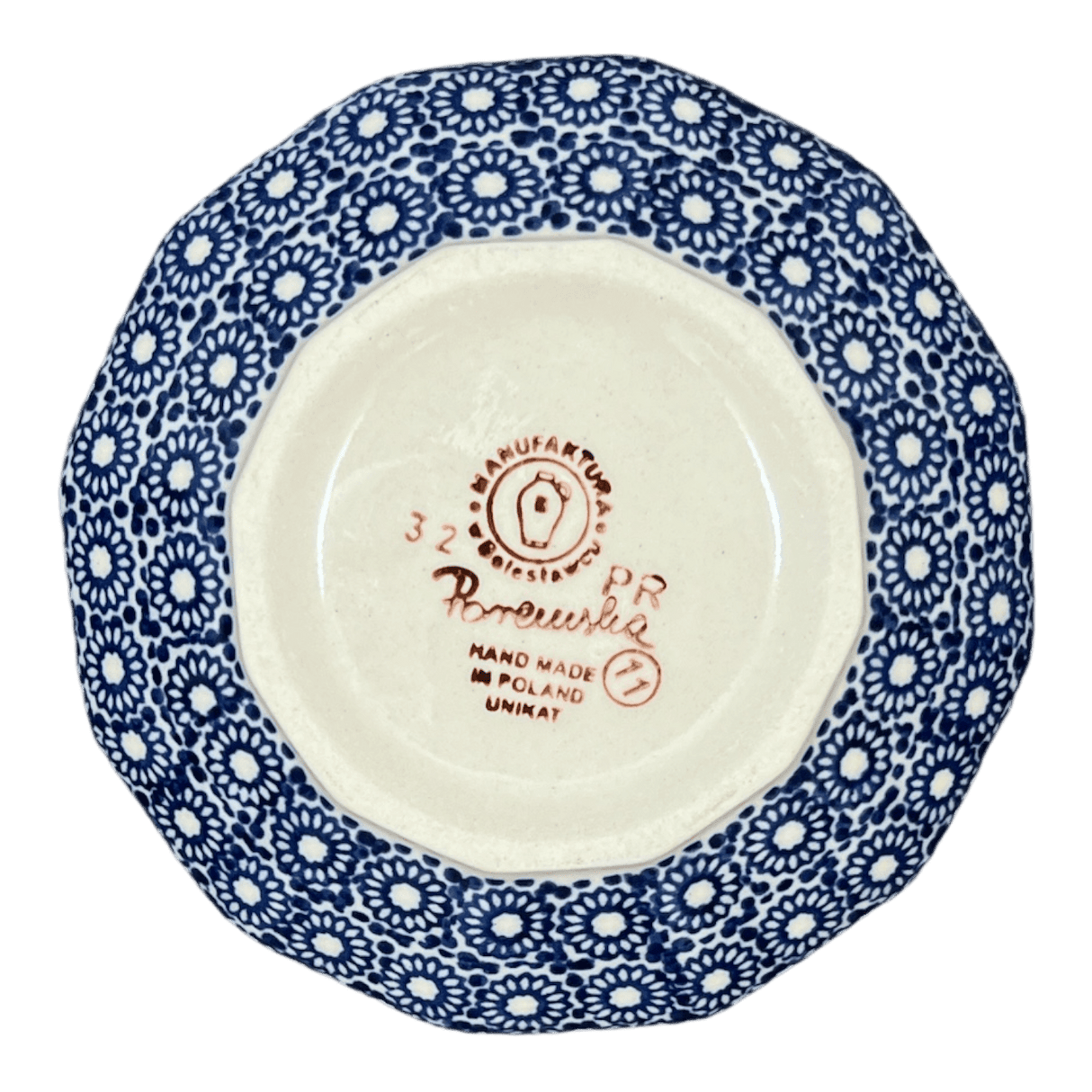 Bowl, Multiangular, 5" in "Duet in Blue & White" by Manufaktura | M058S-SB04
