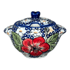Polish Pottery 3" Sugar Bowl (Poppies & Posies) | C003S-IM02 at PolishPotteryOutlet.com