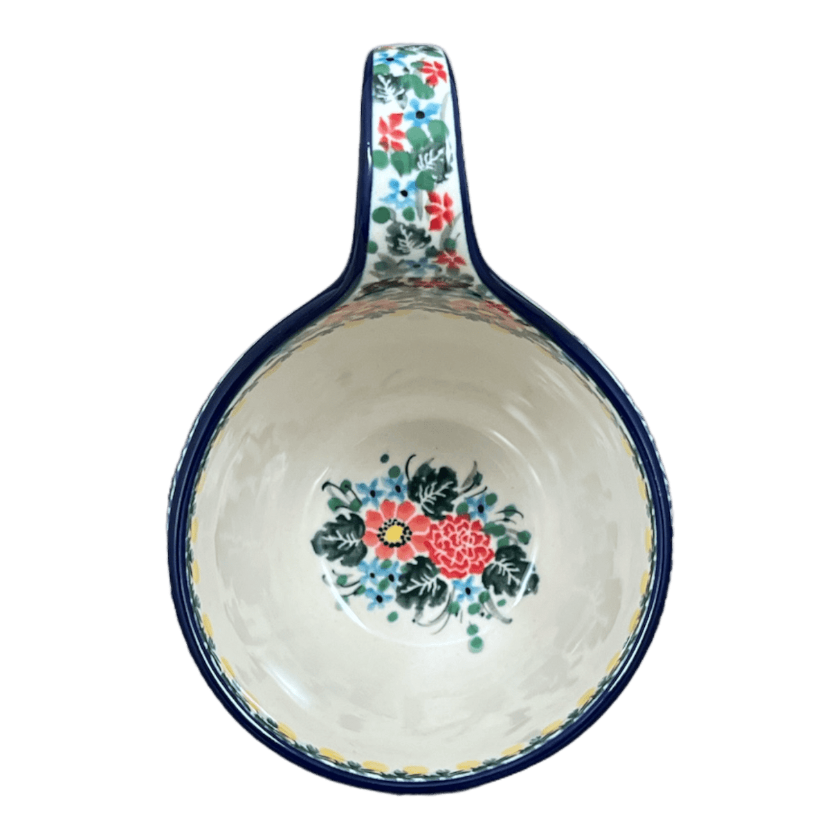 Bowl, Round, Loop Handle, 16 oz in "Hummingbird Bouquet" by Ceramika Artystyczna | A845-U3357