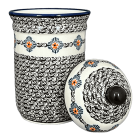 Polish Pottery Zaklady 1 Liter Container (Mesa Verde Midnight) | Y1243-A1159A Additional Image at PolishPotteryOutlet.com