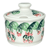 Polish Pottery Zaklady 4" Sugar Bowl (Raspberry Delight) | Y698-D1170 at PolishPotteryOutlet.com