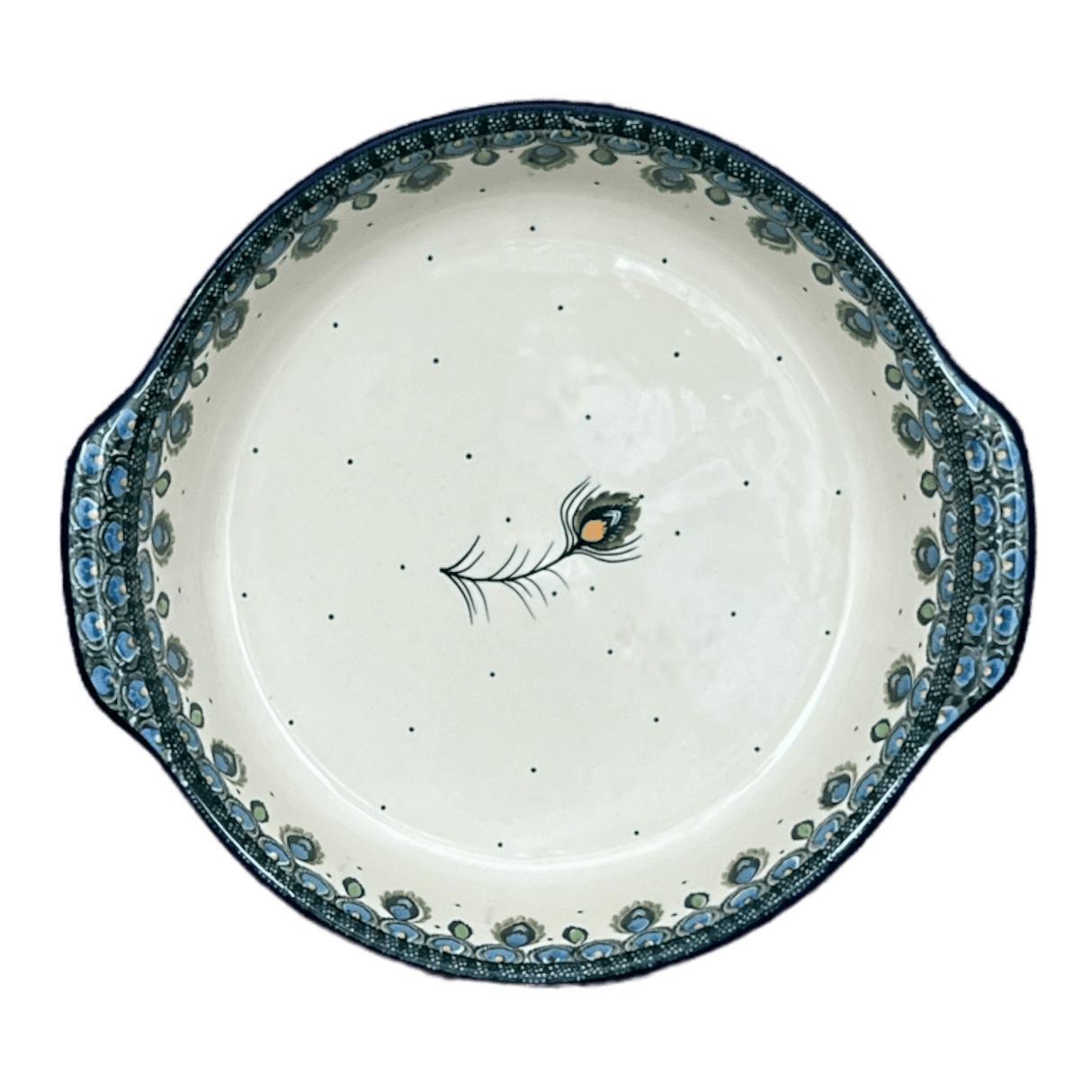 Baker, Round Handles, 10.25" in "Peacock Plume" by Ceramika Artystyczna | A417-2218X