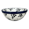 Polish Pottery CA 9" Kitchen Bowl (Cowabunga - Blue Rim) | A056-2417X at PolishPotteryOutlet.com