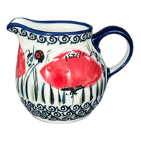 A picture of a Polish Pottery The Cream of Creamers-"Basia" (Poppy Paradise) | D019S-PD01 as shown at PolishPotteryOutlet.com/products/6-5-oz-the-cream-of-creamers-basia-poppy-paradise-d019s-pd01