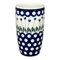 A picture of a Polish Pottery CA 14 oz. Tumbler (Tulip Dot) | AC53-377Z as shown at PolishPotteryOutlet.com/products/14-oz-tumbler-tulip-dot-ac53-377z