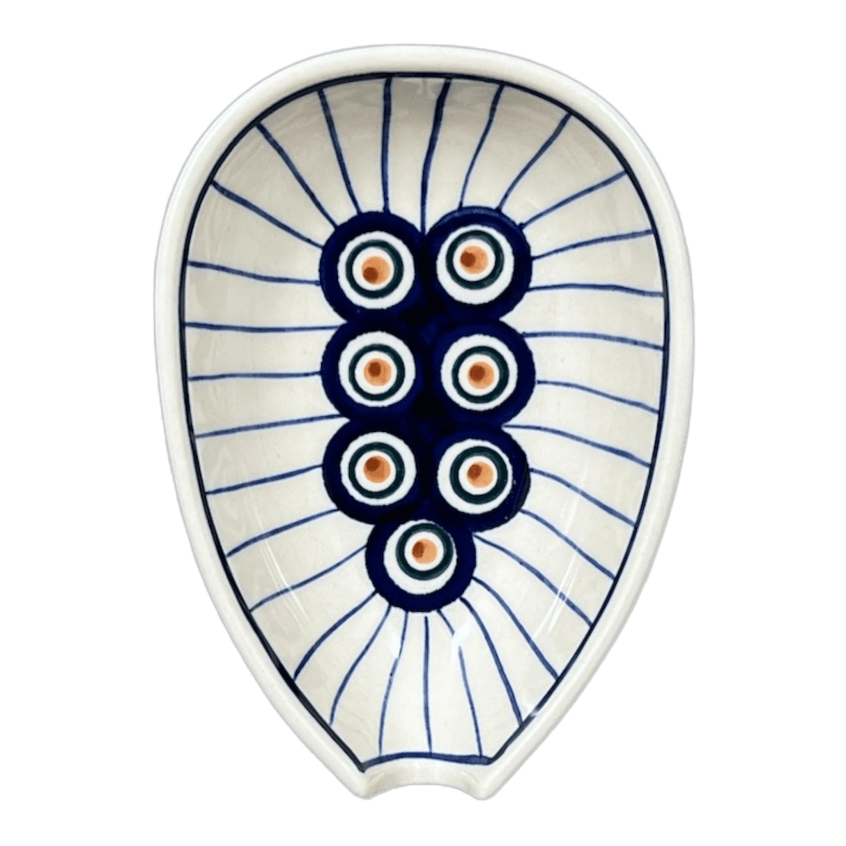 Spoon Rest, Small, 3.5" in "Peacock in Line" by Manufaktura | P093T-54A
