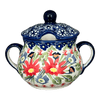 Polish Pottery 3.5" Traditional Sugar Bowl (Floral Fantasy) | C015S-P260 at PolishPotteryOutlet.com