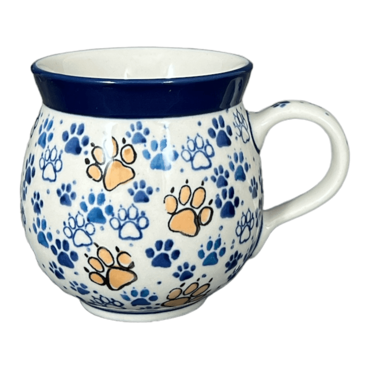 Mug, Belly Mug, 12 oz Medium in "Paw Prints" by Ceramika Artystyczna | A070-1770X